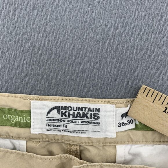 Mountain Khakis Pants Mens 36x29 Khaki Poplin Relaxed Fit Organic Cotton Stretch - Picture 8 of 15